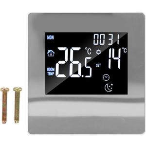 Zerodis Programmable LCD Display Thermostat, 3A Smart Thermostat Water Heating Temperature Control Stylish Appearance for Home Floor Heating (Normal Type)