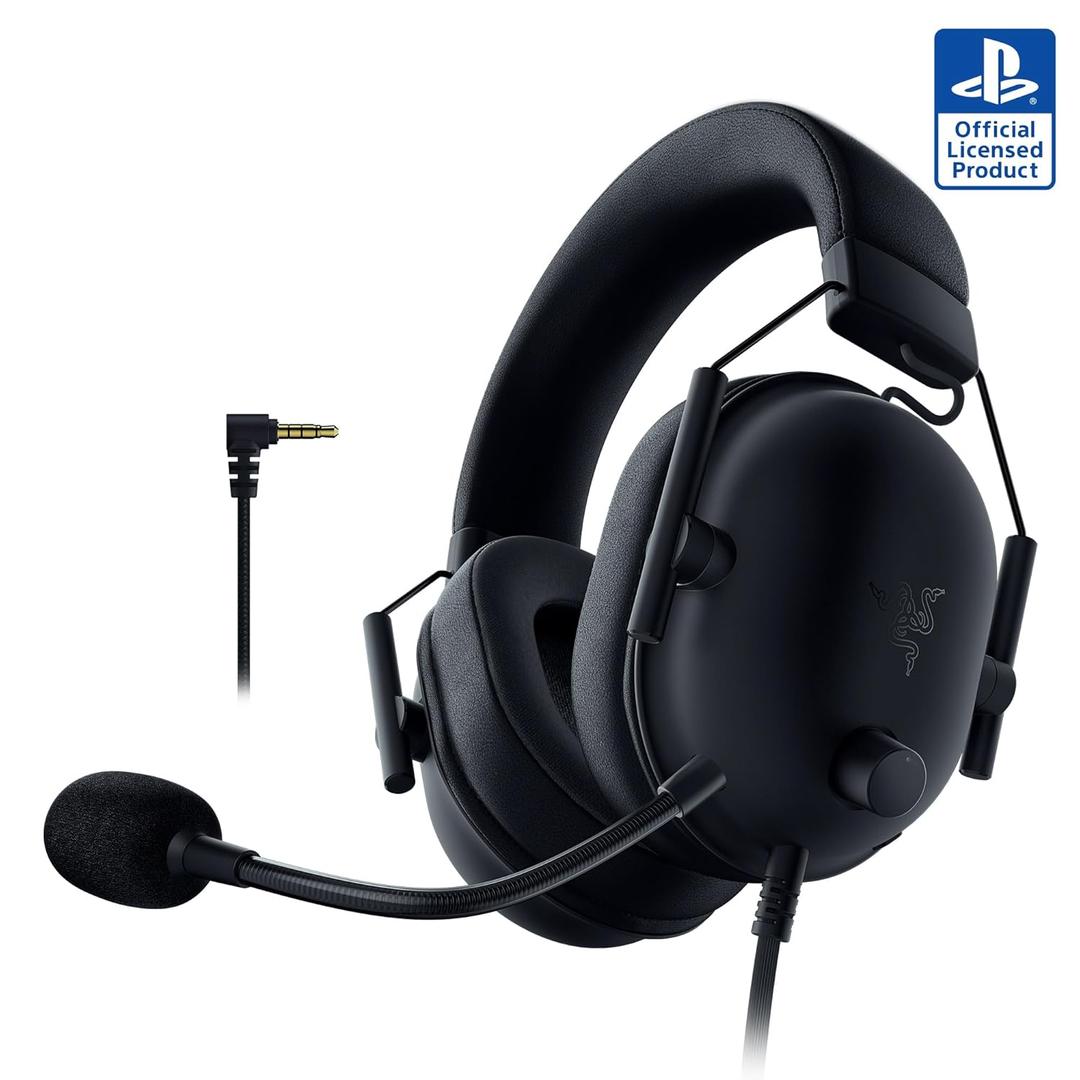 Razer BlackShark V2 X PlayStation Gaming Headset: 50mm Drivers - Cardioid Mic - Lightweight - Comfortable, Noise Isolating Earcups - for PS5, Xbox Series X, PC, Switch via 3.5 mm Audio Jack - Black
