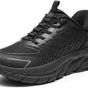 Women's Slip On Walking Shoes Running Comfortable Tennis Breathable Non Slip Athletic Gym Workout Cross Training Fashion Sneakers (9.5 Wide, All Black)