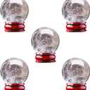 Natural Clear Quartz Crystal Sphere with Stand5PC Real Crystals Ball, Clear Quartz Small Ball Decor (Clear Quartz Ball)