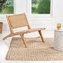 JONATHAN Y Parker Teak Woven Armless Lounge Chair 23.6" x 36.2", Natural, 23.62 x 18.5 x 10.24 inches