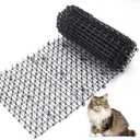 6.5ft Cat Scat Mat with Soft Spikes, Humane Indoor/Outdoor Cat Deterrent Mat for Garden, Countertops & Furniture, 78" x 11" Plastic Repellent Strip (BLACK)