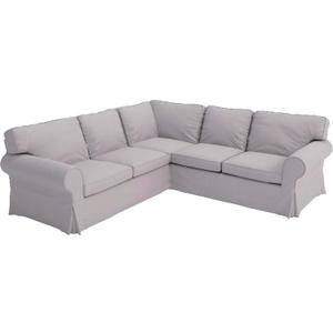 Heavy Duty Polyester Sofa Cover Only Replacement Compatible with IKEA Ektorp 3 Seat Sofa, Loveseat, Armchair, Sectional Corner, Chaise or Footstool Ektorp Slipcover (Light Gray Polyester 2+2)