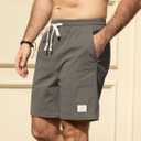 Hardaddy Mens Corduroy Shorts Elastic Waist Drawstring Casual Summer Beach Lounge Short (Green, XL)