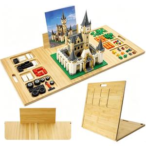 Building Baseplate Table with Storage Trays, Multi-Functional Sensory Play Table Compatible with LEGO Bricks, Large Activity Tray Board for Adults & Seniors