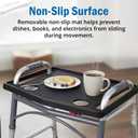 Support Plus Walker Tray Table - Mobility Table for Walker with Non-Slip Mat, Accessories, and Cup Holder (21"x16") - Gray