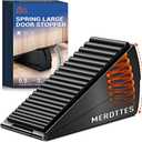 Upgrade Strongest Spring Large Door Stoppers - Heavy Duty Door Stopper Wedge, 3 in Tall Door Stoppers for Bottom of Doors, Rubber Door Stop for Extra Strong Grip Metal Doorstop Suits Any Heavy Door (Black-1 Pack)
