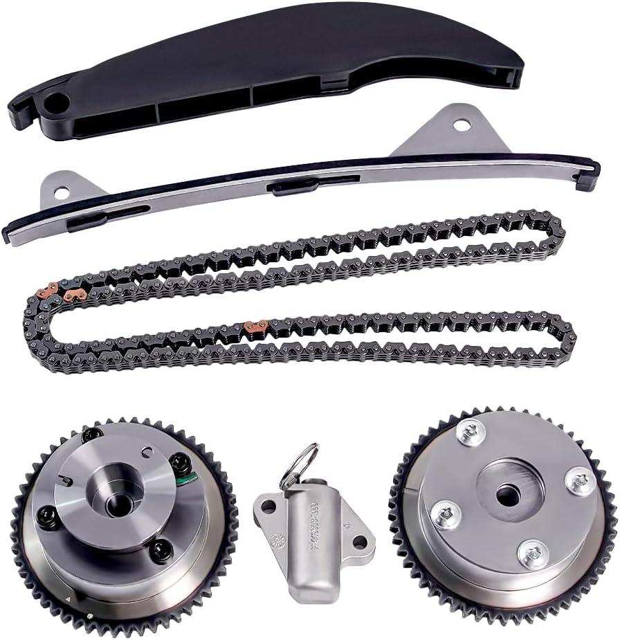 Timing Chain Kit 24321-2E000, Compatible with Kia Soul 2.0L 2012-2013/Hyundai Elantra 1.8L 2011-2014, w/Intake & Exhaust VVT Gear Sprocket 243502E001+243702E000, Timing Chain Tensioner&Guide