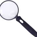 3 x Lakei Magnifying Glass 10X Handheld Reading Magnifying Glass, 75mm Shatter Resistant Lens, Non-Slip Rubber Handle, Suitable for Elderly Reading, Natural Exploration and Science Hobby(Black)