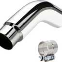 4-6 Inch Exhaust Elbow - Diesel ExhaustTip with Clamp, 4" Inlet 6" Outlet Chrome/Silver Finish,No-Weld Installation for Trucks, Cars, Pickup