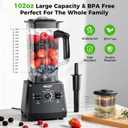 Kitchen Blender, 101oz Smoothie Blender Large Capacity, 2400W Smoothies Blenders, Juice&Grinder Jar Combo, BPA-Free, 25000 RPM Professional Blenders, Ice Crushing, Frozen Fruit (Gray, 3L)