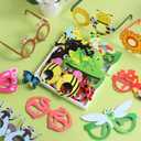 32 Pcs Bug Party Decorations Summer Insect Party Favors Bugs Paper Glasses Frame Insect Photo Booth Props Eyeglasses for Summer Spring Bugs Birthday Decorations Supplies