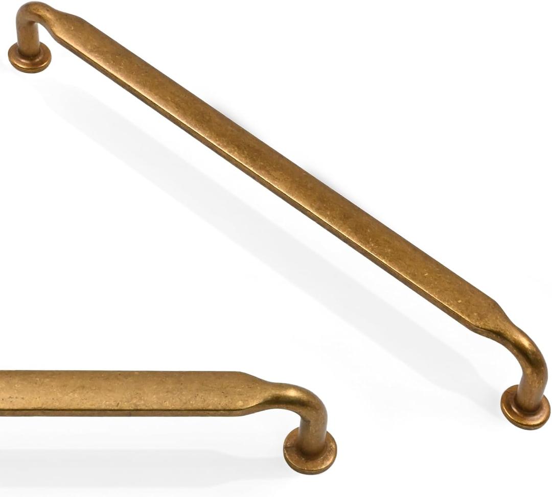 10 Pack Antique Brass Cabinet Pulls 10 Inch(254mm) Kitchen Cabinet Handles Solid Zinc Alloy Cabinet Hardware Drawer Pulls