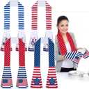 FuWeave 4th of July Kitchen Scarf Red and Blue Stripes 250th Independence Day Dish Towel Patriotic Decor 4 x 68 Inch for Holiday Cooking Baking