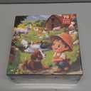 Floor Puzzle for Kids Ages - 70 Piece Large Farm Themed Round Floor Puzzle for Kids Ages 3 4 5 6 7 8 - Toddler Preschool Farm Educational Toy Gift