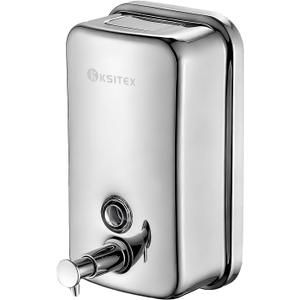 Stainless Steel Soap Dispenser Wall Mounted, 27oz Commercial Hand Soap Dsipenser, Manual Anti-Leak Pump Liquid Soap Dispenser, Rust-Proof Lining Hand Sanitizer Lotion Dispenser for Bathroom (27 OZ)