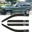 4pcs Original Shatterproof Side Window Wind Deflectors for 1984-2001 Jeep Cherokee(4-Door,Excludes Limited Model),Outside Mount Rain Guards Set,Nice Looking Window Visors for Cars,Vent Deflector 94212