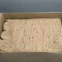 Jute Area Rug - 2' X 3' Feet Scalloped Pattern Natural for Home Decor Item for Living Room Hallways Bedroom and Kitchen (Natural Colour 2' X 3')