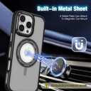 2 x Designed for iPhone 15 Pro Case with Magnetic 360Rotatable Ring Stand [Military Drop Protection] [Compatible with MagSafe] Shockproof Slim Translucent Back Cover for iPhone 15 Pro (Black)