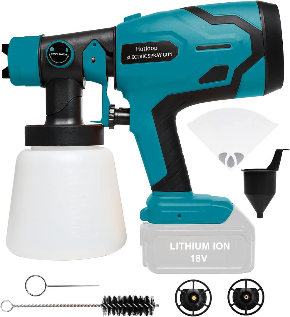 Paint Sprayer for Makita 18V Battery, Cordless HVLP Paint Sprayers for Home Interior and Exterior, House Painting Stain Sprayer for Fence, Furniture, cabinets, Walls, etc. (Battery NOT Included) (BLUE)