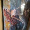 Large Beach Mermaid Wall Art for Living Room, Sunrise Coastal Canvas Oversized Wall Decor, Ocean Aesthetics Framed Pictures Painting Print Artwork for Bedroom Office 60L x 30W