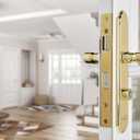 Wright Products - Serenade Mortise Keyed Lever Mount Latch with Deadbolt for Screen and Storm Doors, Polished Brass