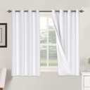 H.VERSAILTEX 100% Blackout Curtains for Bedroom Thermal Insulated Linen Textured Curtains Heat and Full Light Blocking Drapes Living Room Curtains 2 Panel Sets, 52x54 - Inch, Pure White
