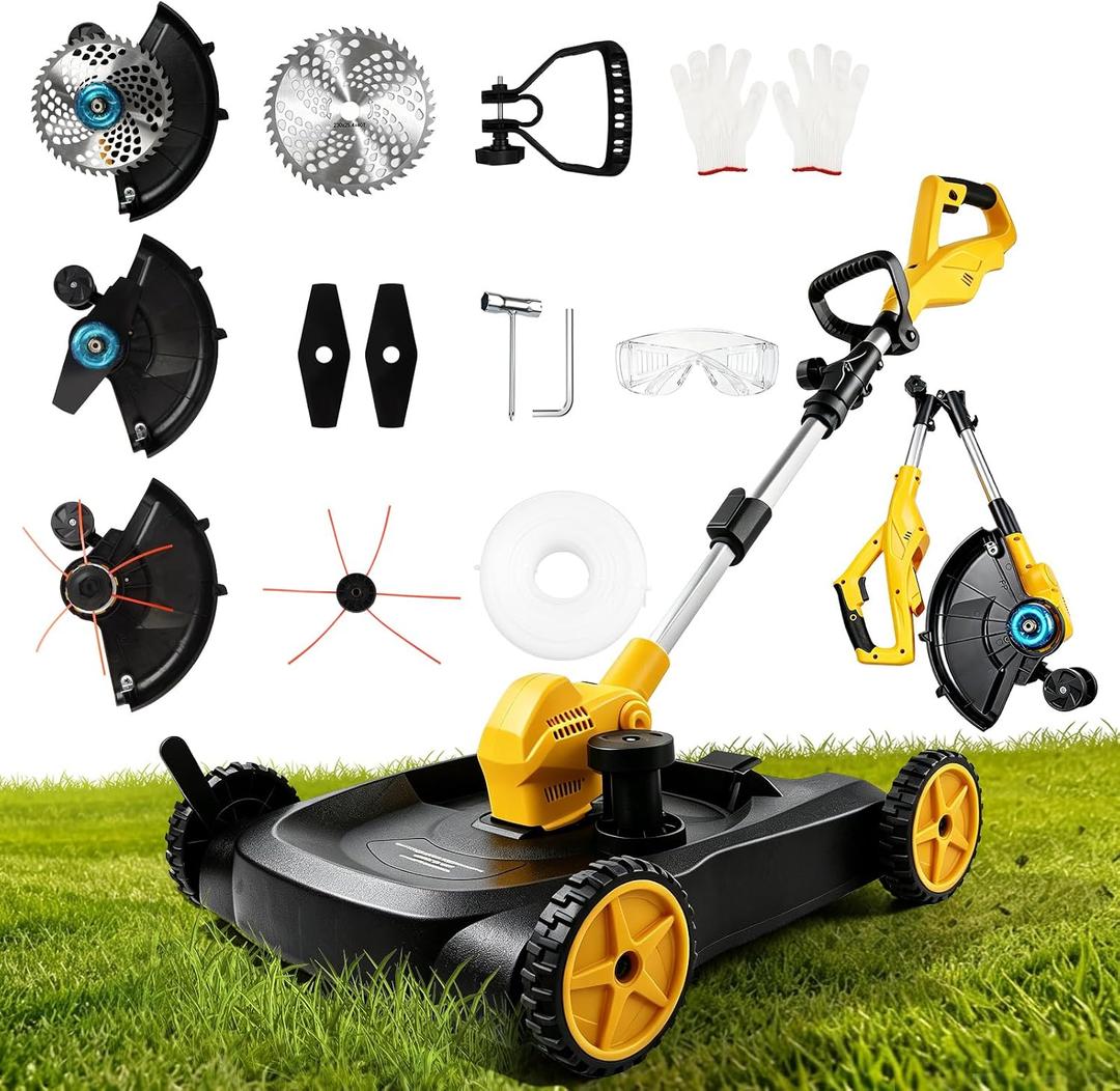 Cordless Lawn Mower Compatible with Dewalt 20v Battery, 3000W 3-in-1 Battery Powered Mower Brushless Grass Trimmer/Edger/Mini Mower/Brush Cutter for Small Yards, Push Mowers (Tool Only)