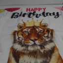 Tiger King Happy Birthday Banner Backdrop Realistic Lifelike Tiger Animal Zoo Theme Decorations Decor for Safari Wild One 1st Birthday Party Baby Shower Favors Supplies Background Photo Booth Props