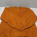 Women's Fall 2025 Sweaters Casual Chunky Knit Pullover Long Sleeve Loose Fit Winter Fashion Tops, 2XL Orange