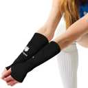 FitsT4 Sports Volleyball Arm Sleeves for Girls Passing Forearm Sleeves with Protection Pads and Thumbhole for Youth (10", Black)