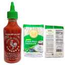 Sriracha Chili Sauce 9 oz + Rice Vermicelli Noodles Bundle | Spicy Asian Sauce with Thin Rice Noodles for Stir Fry, Soups, Spring Rolls & Noodle Bowls BBD: 11/04/2027