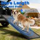 Dog Ramp for Car 71" L x 17" W, Foldable Pet Ramp for Large Dogs with Non-Slip Rug Surface, Portable Dog Car Ramp for SUV, Truck & Vehicle, Heavy-Duty Aluminum Pet Loading Ramp Supports 250 lbs