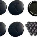 4PCS Car Wheel Center Hub Cap Kit, Hubcaps Accessories for Tesla Model 3 Model Y,56mm Hubcaps Wheel Rim Cover Tesla Center Hub Caps + Lug Nut Covers (Matte Black+Glossy Black Logo)