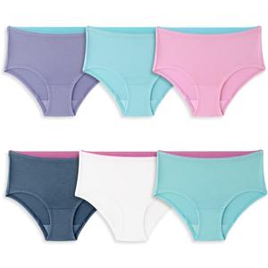 Fruit of the Loom Girls' 360 Stretch Modal Underwear (10, Brief - 6 Pack - Assorted)