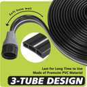 Sprinkler Hose with Holes, Flat Soaker Hoses 50 ft (25 ft 2pack) with Garden Staples and Splitters, PVC Drip Line Irrigation Watering Hoses for Lawn,Garden Beds (50 ft)