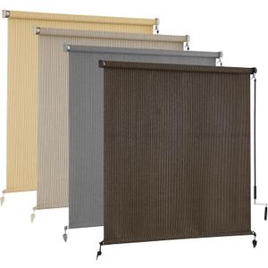 AOSKY Outdoor Roller Shades, Cordless Patio Shades Roll Up Outdoor Blinds, Roller Blinds Cloth for Porch Pergola Balcony Backyard Windows, 48" W x 72" H, Mocha