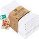 Utopia Kitchen White Cloth Napkins [12 Pack, 18x18 Inch] Absorbent Cotton Blend Washable and Reusable for Dinner, Restaurant, Lunch, Wedding and Hotel