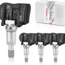 103460200A TPMS Sensor Set of 4, 433MHz Tire Pressure Monitoring Sensors Compatible with Tesla Model 3/ Model S/Model X, TPS with Metal TPMS Valve Stem