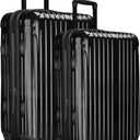 Luggage Set, 20 Inch Carry on Luggage, 24 Inch Checked Luggage Lightweight Hardside Suitcase With Spinner Wheels, TSA Lock, 2-Piece Set (All Black)