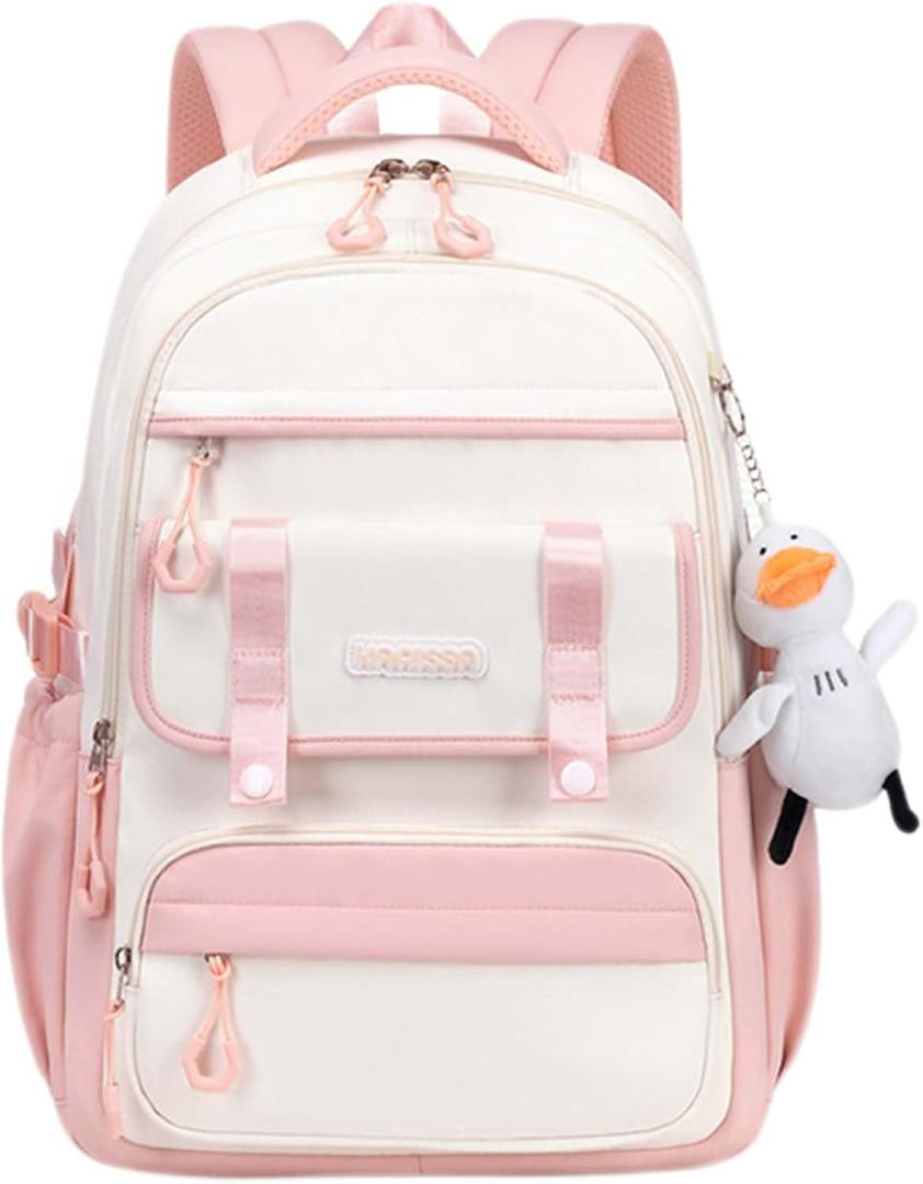 Womens Girls Backpack for School Cute Aesthetic Large Laptop Backpack Kawaii Preppy Teen Kids Bookbag Travel Daypack (Pink,L)