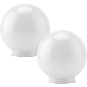 KOHAND 2 Pcs White Acrylic Replacement Globe, 6x6x3 inch Replacement Globe Shade, Smooth Light Covers for Light Fixture Decorative, Lighting Replacement