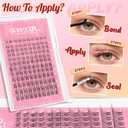 NYCAAR Lash Clusters Kit with Spikes Lash Clusters 120Pcs D Curl Anime Lash Extension Kit 8-18mm Manga Eyelash Extension Kit with Bond and Seal,Remover,Applicators DIY at Home(NY02)