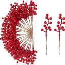 50Pack Christmas Tree Decorations Artificial Berry Stems Red Berry Picks for Xmas Winter Holiday Home Centerpieces and DIY Flower Arrangements Ornaments