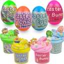 4 Pack Easter Eggs with Butter Slime and Charms Inside for Kids Girls Boys Easter Basket Stuffers Toys Gifts Party Favors