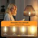 E12 Chandelier Light Bulbs, Dimmable 60 Watt Equivalent 2700K Soft Warm White Candelabra Light Bulbs for Bedroom, 500LM 5.5W Efficient Lightbulb, 6-Pack