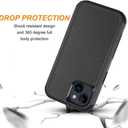 Phone Case for iPhone 15 Plus, 3 in 1 Heavy Duty Drop Protection Shockproof Military Protective Tough Durable Cover Case for iPhone 15 Plus 6.7 inch (Black)