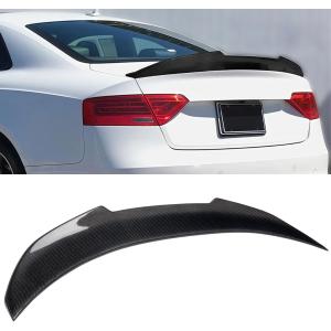 Real Carbon Fiber Rear Spoiler Compatible with 2008-2016 Audi A5 2-Door Coupe B8 B8.5, PSM Style High Kick Duckbill Trunk Tail Deck Lid Wing Lip Ducktail Man Gift