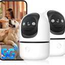 Security Cameras Indoor, 2K 5G&2.4Ghz WiFi Camera for Security Home with 911 Monitor Alert, 360 PTZ Baby/Pet/Dog Camera AI Search Motion Detection, Color Night Vision, Speaker, US Cloud Storage, 2Pack