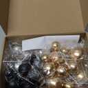 ASTARON 32 Pcs Ball Cake Topper Decorations Mini Balloons Cake Topper Sticks Foam Balls Cake Picks for Graduation Wedding Party Birthday Cake Decorations (Gold Silver Black)